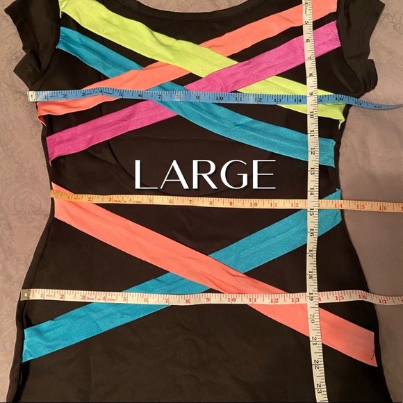 ✨NEW✨ Black Mini Dress with Neon Straps on Back - Picture 6 of 6